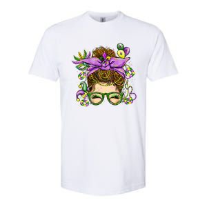 Mardi Gras Messy Bun Costume Party Gift Softstyle CVC T-Shirt