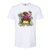 Mardi Gras Messy Bun Costume Party Gift Softstyle CVC T-Shirt