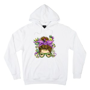 Mardi Gras Messy Bun Costume Party Gift Hoodie