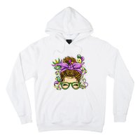 Mardi Gras Messy Bun Costume Party Gift Hoodie