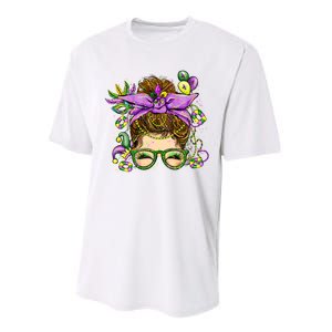 Mardi Gras Messy Bun Costume Party Gift Performance Sprint T-Shirt