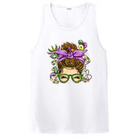 Mardi Gras Messy Bun Costume Party Gift PosiCharge Competitor Tank