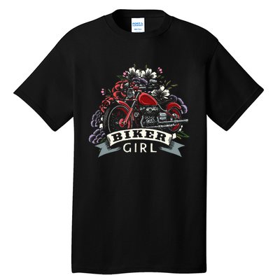 Motorcycle Girl Motorbike Motorcyclist Biker Girl Tall T-Shirt