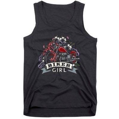 Motorcycle Girl Motorbike Motorcyclist Biker Girl Tank Top