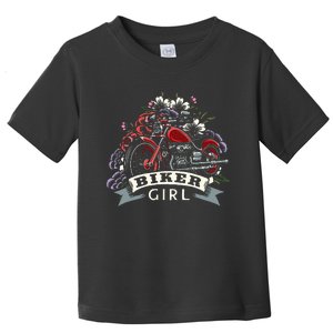 Motorcycle Girl Motorbike Motorcyclist Biker Girl Toddler T-Shirt