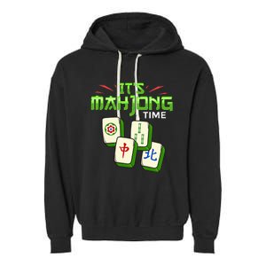 Mahjong Game Mah Jongg Online Player Tile Garment-Dyed Fleece Hoodie