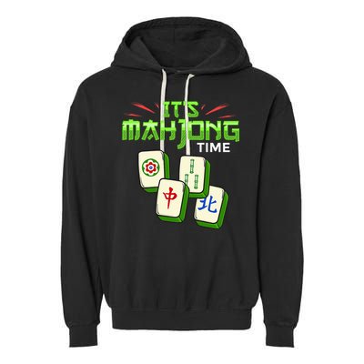 Mahjong Game Mah Jongg Online Player Tile Garment-Dyed Fleece Hoodie