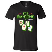 Mahjong Game Mah Jongg Online Player Tile V-Neck T-Shirt