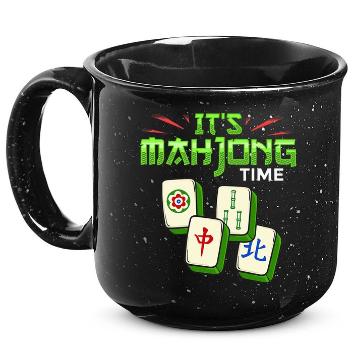 Mahjong Game Mah Jongg Online Player Tile 15oz Campfire Ceramic Mug