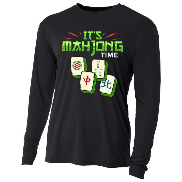 Mahjong Game Mah Jongg Online Player Tile Cooling Performance Long Sleeve Crew