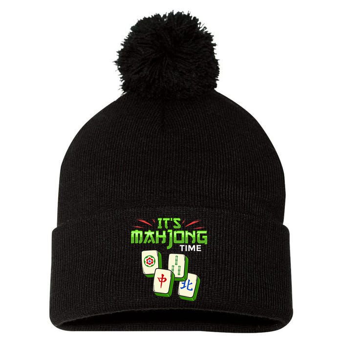 Mahjong Game Mah Jongg Online Player Tile Pom Pom 12in Knit Beanie