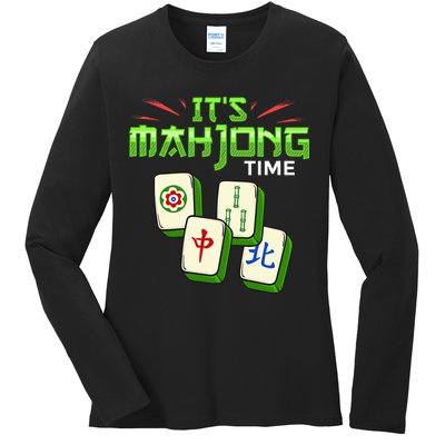 Mahjong Game Mah Jongg Online Player Tile Ladies Long Sleeve Shirt