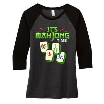 Mahjong Game Mah Jongg Online Player Tile Women's Tri-Blend 3/4-Sleeve Raglan Shirt