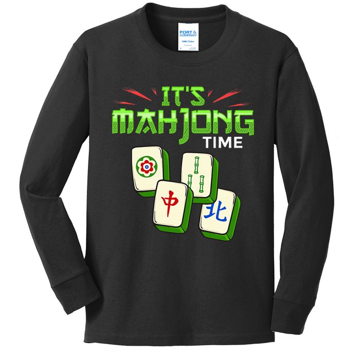 Mahjong Game Mah Jongg Online Player Tile Kids Long Sleeve Shirt