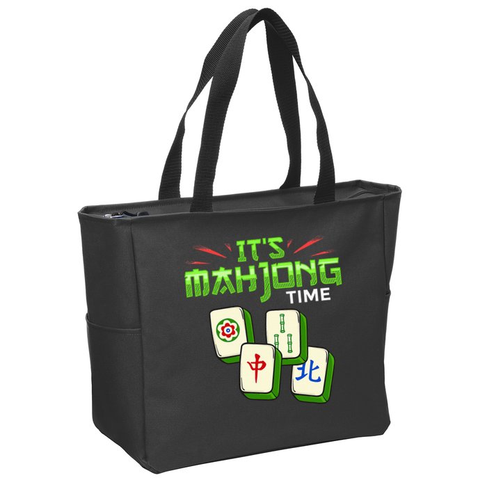 Mahjong Game Mah Jongg Online Player Tile Zip Tote Bag