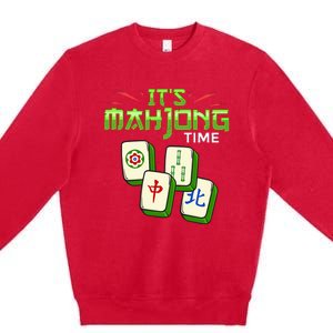 Mahjong Game Mah Jongg Online Player Tile Premium Crewneck Sweatshirt