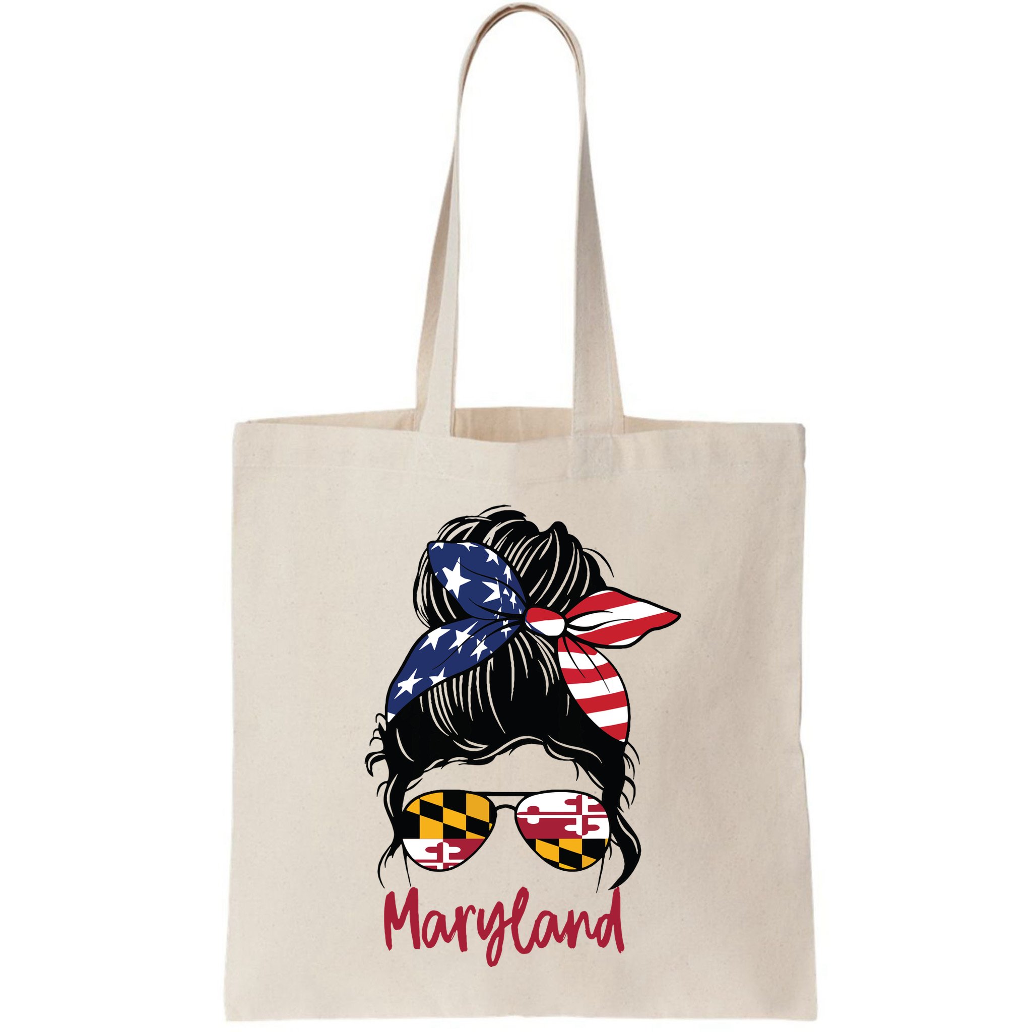 Maryland Girl Maryland Flag State Girlfriend Messy Bun Bag