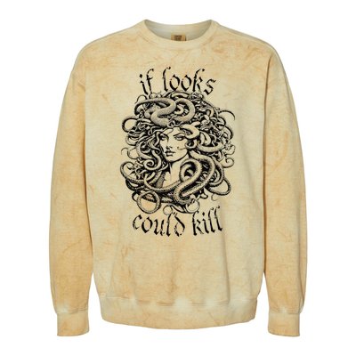 Medusa Greek Mythology Gorgon Pun Colorblast Crewneck Sweatshirt