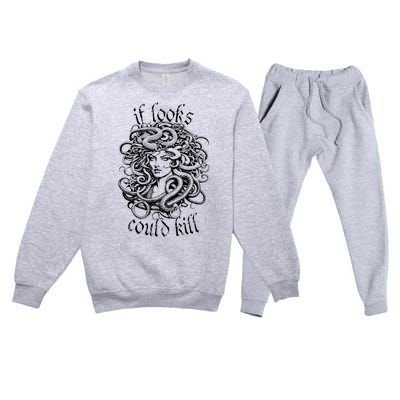 Medusa Greek Mythology Gorgon Pun Premium Crewneck Sweatsuit Set