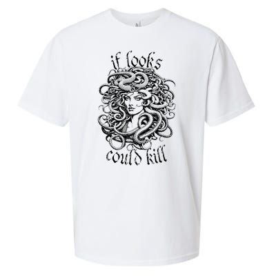 Medusa Greek Mythology Gorgon Pun Sueded Cloud Jersey T-Shirt