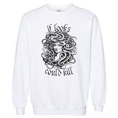 Medusa Greek Mythology Gorgon Pun Garment-Dyed Sweatshirt