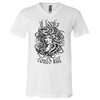 Medusa Greek Mythology Gorgon Pun V-Neck T-Shirt