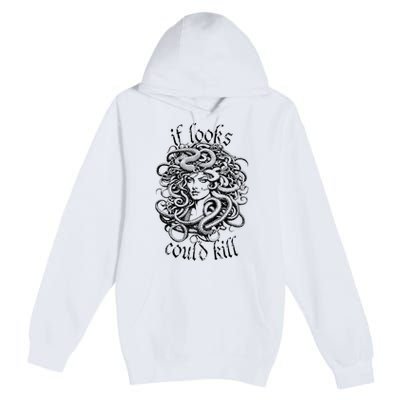 Medusa Greek Mythology Gorgon Pun Premium Pullover Hoodie