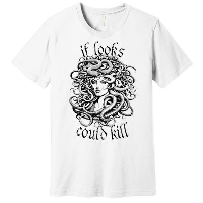 Medusa Greek Mythology Gorgon Pun Premium T-Shirt