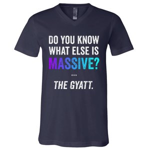 Massive Gaming Meme Funny Gen Alpha Gen Z Slang Gyatt V-Neck T-Shirt