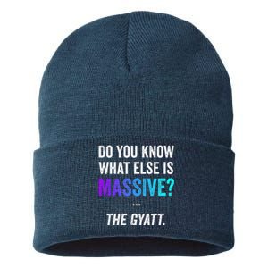 Massive Gaming Meme Funny Gen Alpha Gen Z Slang Gyatt Sustainable Knit Beanie