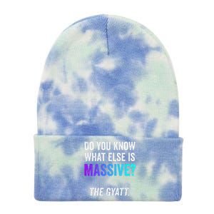 Massive Gaming Meme Funny Gen Alpha Gen Z Slang Gyatt Tie Dye 12in Knit Beanie