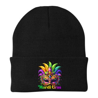 Mardi Gras Mask Feather Party Mardi Gras Carnival Mask Fleur De Lis Beanie