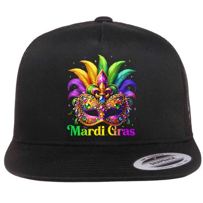Mardi Gras Mask Feather Party Mardi Gras Carnival Mask Fleur De Lis Flatbill Hat