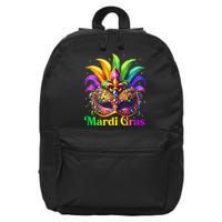 Mardi Gras Mask Feather Party Mardi Gras Carnival Mask Fleur De Lis 16 in Basic Backpack