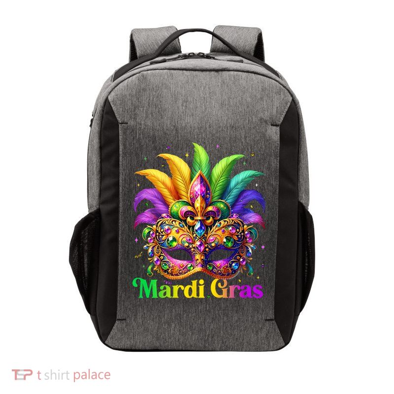 Mardi Gras Mask Feather Party Mardi Gras Carnival Mask Fleur De Lis Vector Backpack