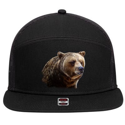 Majestic Grizzly 7 Panel Mesh Trucker Snapback Hat