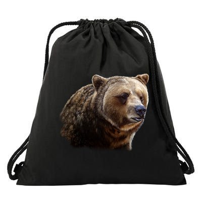 Majestic Grizzly Drawstring Bag