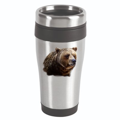 Majestic Grizzly 16oz Travel Tumbler