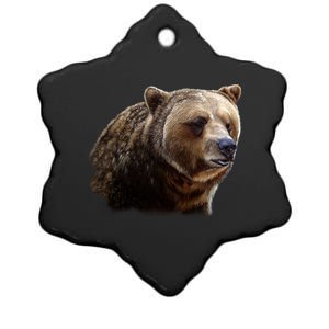 Majestic Grizzly Ceramic Star Ornament