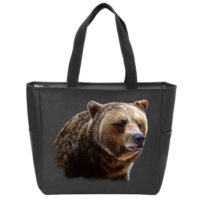 Majestic Grizzly Zip Tote Bag