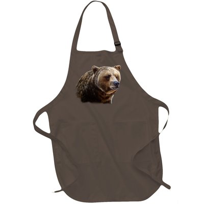 Majestic Grizzly Full-Length Apron With Pockets