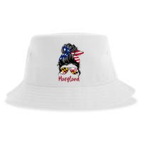 Maryland Girl Maryland Flag State Girlfriend Messy Bun Sustainable Bucket Hat