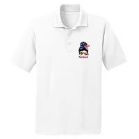 Maryland Girl Maryland Flag State Girlfriend Messy Bun PosiCharge RacerMesh Polo