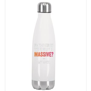 Massive Gaming Meme Funny Confidence Humor Meme Rizz Stainless Steel Insulated Water Bottle