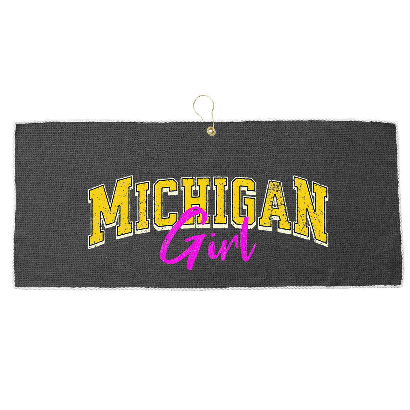 Michigan Girl Large Microfiber Waffle Golf Towel