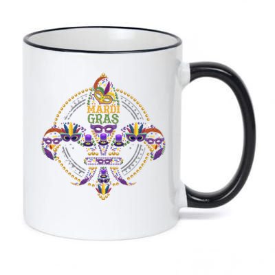 Mardi Gras Mask Gift Design Idea Gift 11oz Black Color Changing Mug