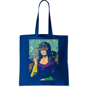 Mardi Gras Mona Lisa Smoking Weed Cannabis 420 Stoner Gift Great Gift Tote Bag