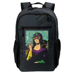 Mardi Gras Mona Lisa Smoking Weed Cannabis 420 Stoner Gift Great Gift Daily Commute Backpack