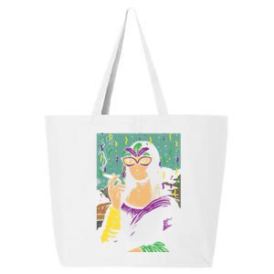 Mardi Gras Mona Lisa Smoking Weed Cannabis 420 Stoner Gift Great Gift 25L Jumbo Tote