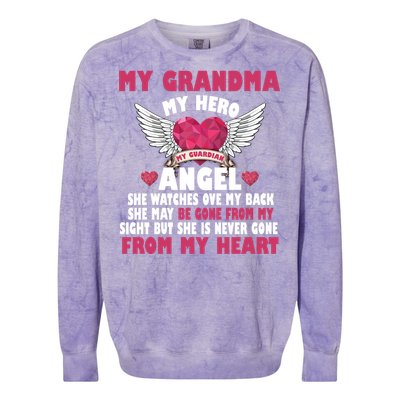 My Grandma My Hero My Angel Colorblast Crewneck Sweatshirt